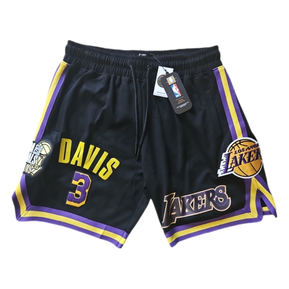 PRO STANDARD | NBA Los Angeles Lakers Davis #3 Black Shorts in Size Large - Picture 1 of 5